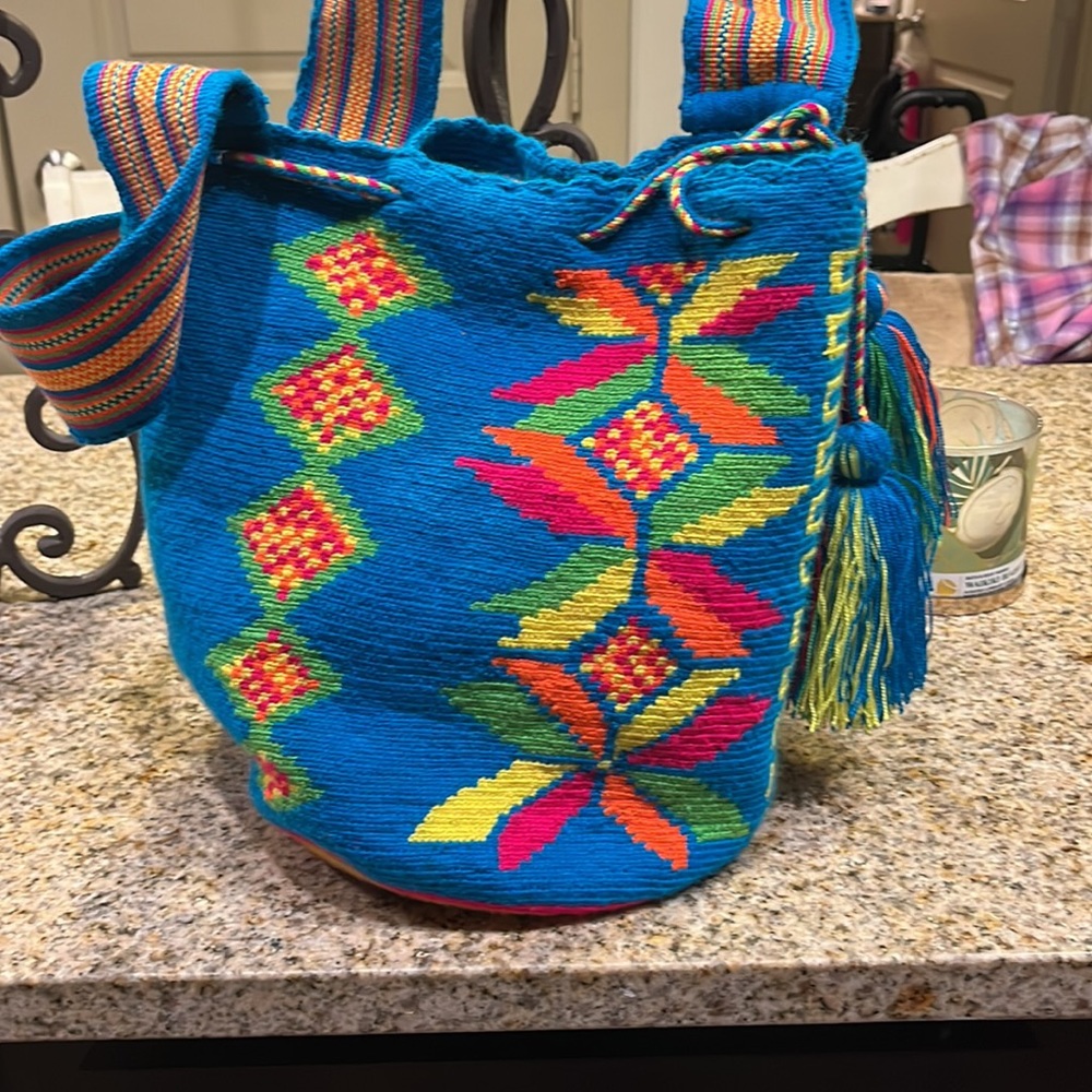 Cute Multicolored Drawstring Bag. - image 2